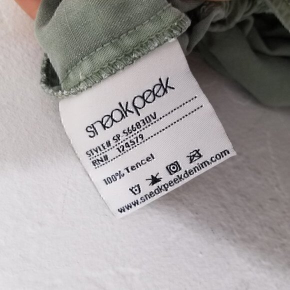 Sneak Peek Tencel Olive Green Romper Size S - Picture 7 of 7